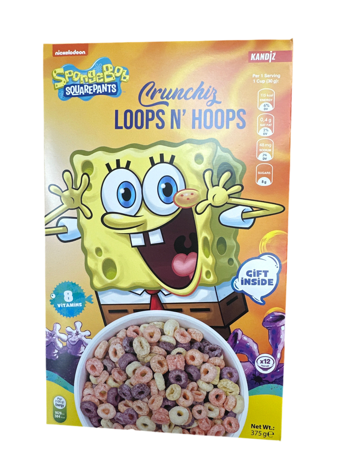 SpongeBob loop n hoop cereals 375g