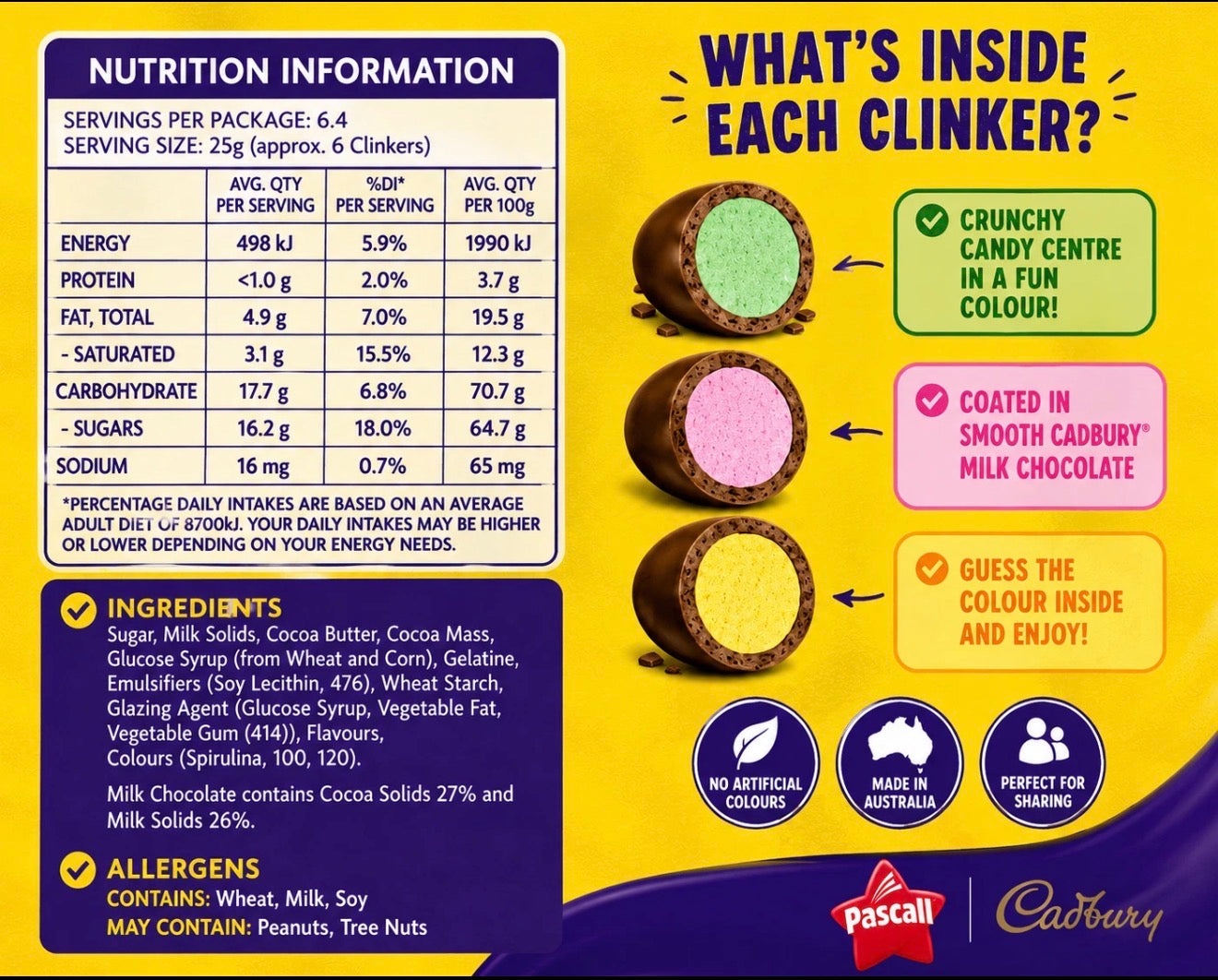 Cadbury Pascall clinkers 160g